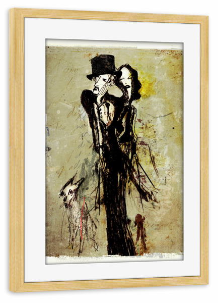 Poster mit Rahmen kiefer "Le temps des poètes" artboxONE - Fashion