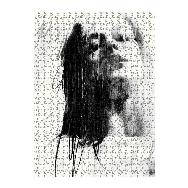 artboxONE Puzzle "Untouchable" artboxONE - Fashion - Illustration,Foto,Collage,Mode,Gesicht,Porträt,Schwarzweiss,Reißen,Malen,Unberührbar