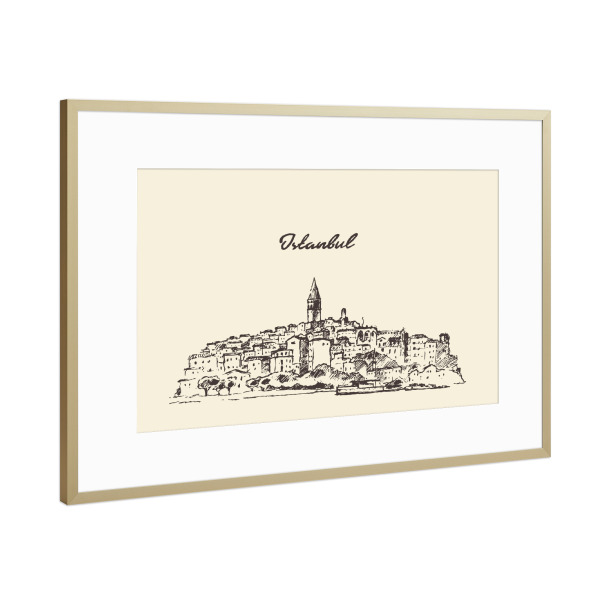 Poster mit Rahmen Gold "Istanbul" artboxONE - Städte,Architektur,Städte / Istanbul