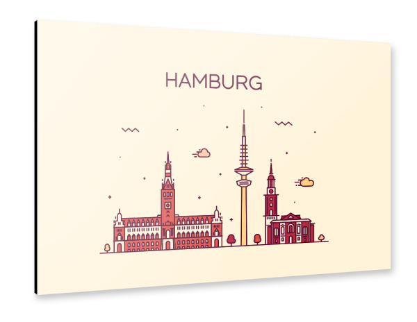 Alu-Dibond "Hamburg 7" 30x20 cm artboxONE