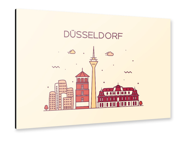 Alu-Dibond "Düsseldorf 2" 30x20 cm artboxONE