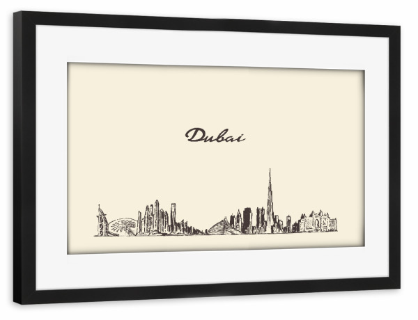 Poster mit Rahmen schwarz "Dubai 3" artboxONE - Städte,Architektur,Städte / Dubai - Dubai