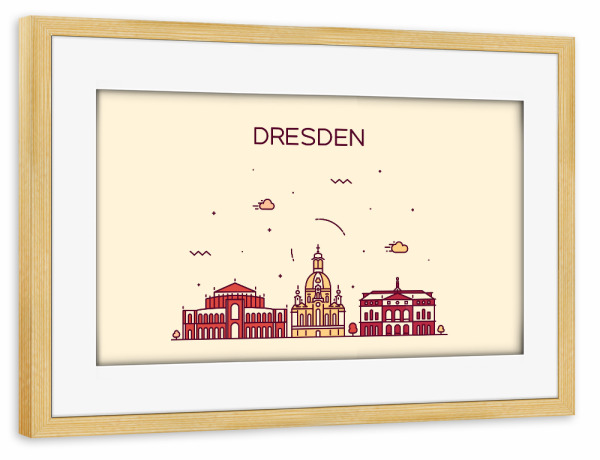 Poster mit Rahmen kiefer "Dresden" artboxONE - Städte,Architektur,Städte / Dresden