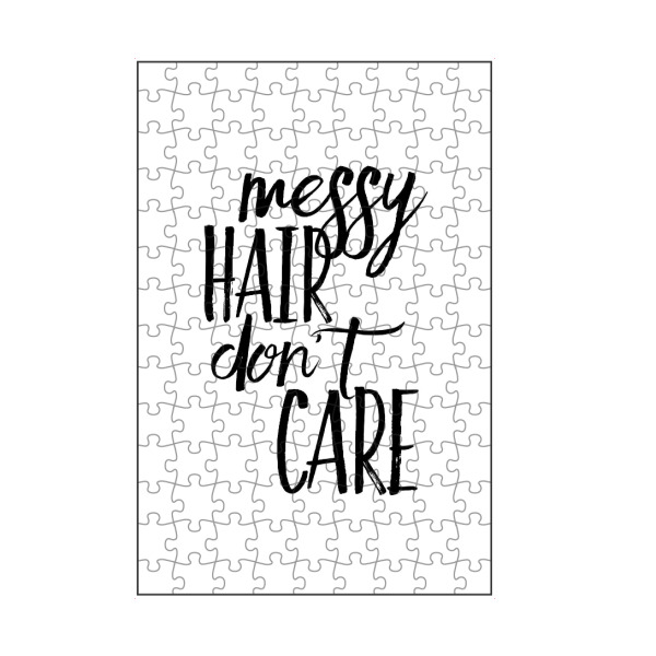 artboxONE Puzzle "Messy hair don't care" artboxONE - Typografie,Schwarzweiß