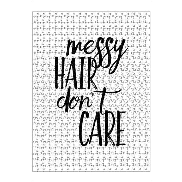 Puzzle Ravensburger "Messy hair don't care" artboxONE - Typografie,Schwarzweiß