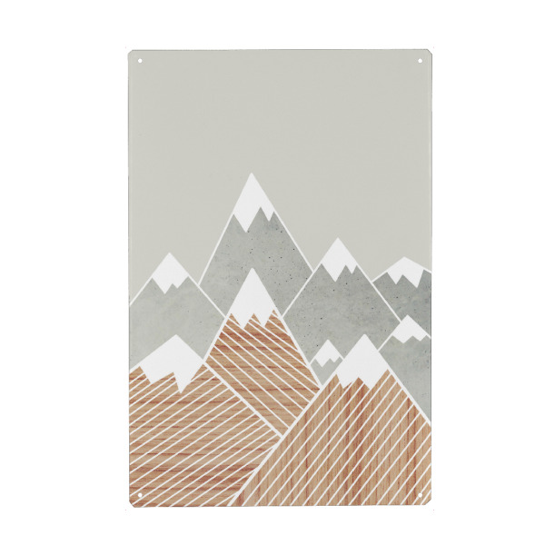Metall Poster "Bergwelt II" artboxONE - Natur,Abstrakt,Geometrie - Holz,Beton,Geometrie,Berge,Natur - Blechschild