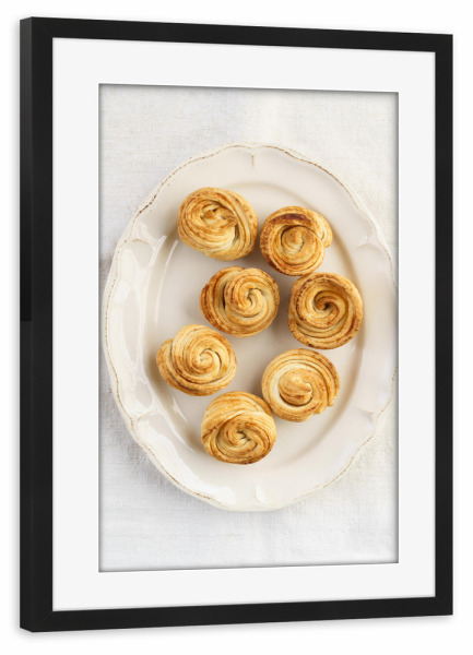 Poster mit Rahmen schwarz "Cruffins 4" artboxONE - Essen & Trinken