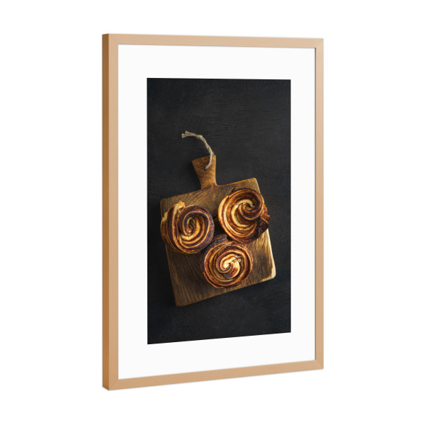 Poster mit Rahmen Kupfer "Cruffins" artboxONE - Essen & Trinken