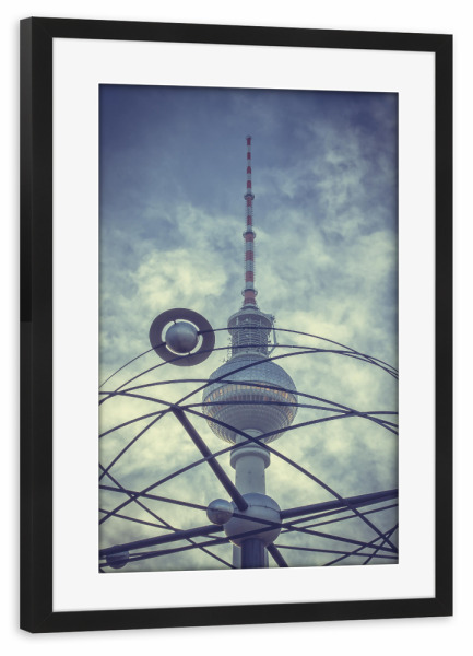 Poster mit Rahmen schwarz "Fernsehturm" artboxONE - Städte,Städte / Berlin,Architektur