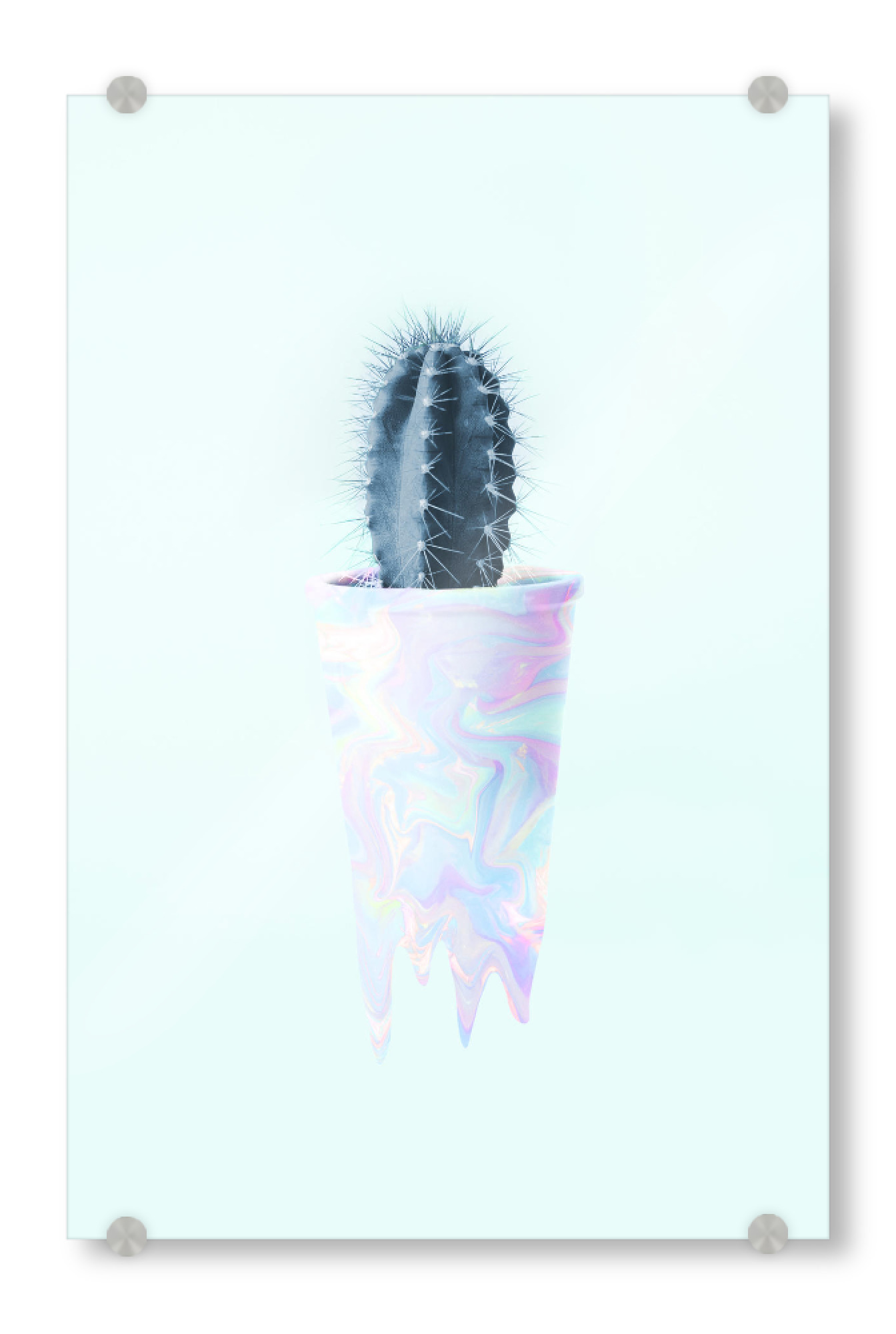 Acrylglasbild "Holographic Cactus" artboxONE - Natur,Floral