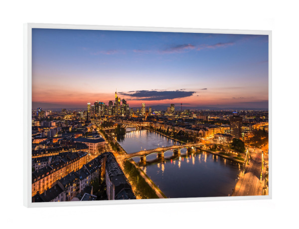 Poster mit weißem Rahmen "Frankfurt Skyline" artboxONE - Städte / Frankfurt