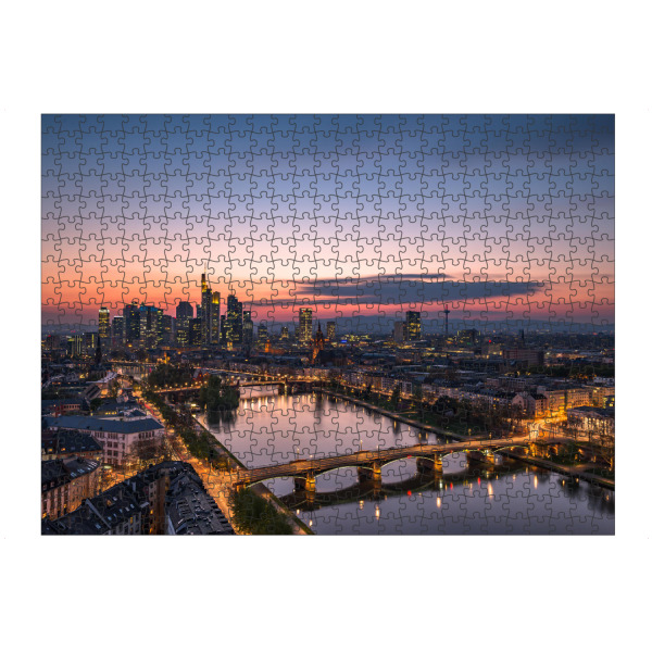 Puzzle Ravensburger "Frankfurt Skyline nach Sonnenuntergang" artboxONE - Städte / Frankfurt