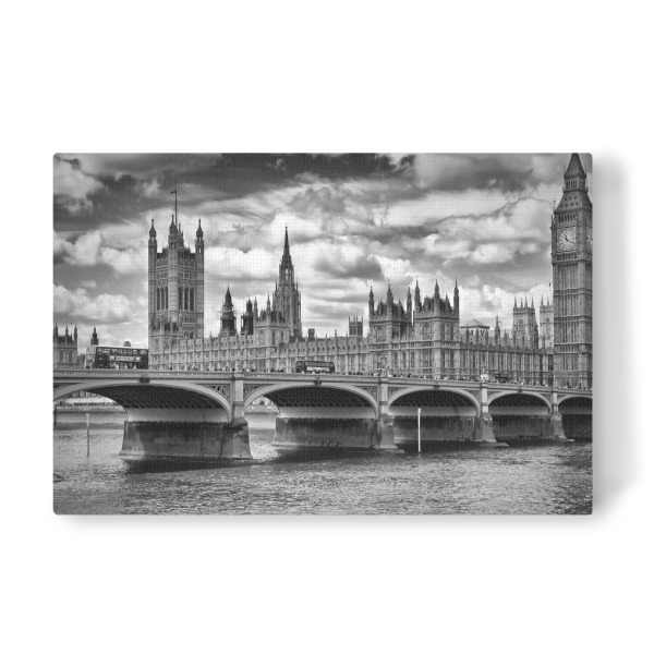 Leinwandbild "LONDON Houses of Parliament & Westminster Bridge" artboxONE - Städte,Städte / London,Schwarzweiß,Reise / Länder