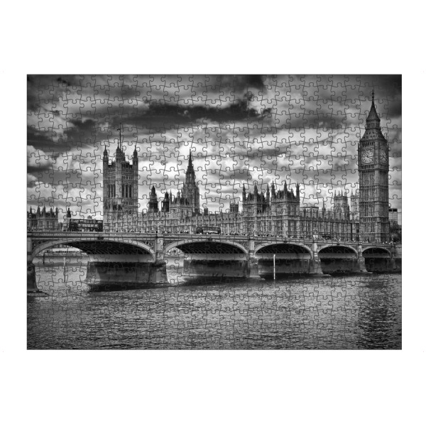 artboxONE Puzzle "LONDON Houses of Parliament & Westminster Bridge" artboxONE - Städte,Städte / London,Schwarzweiß,Reise / Länder