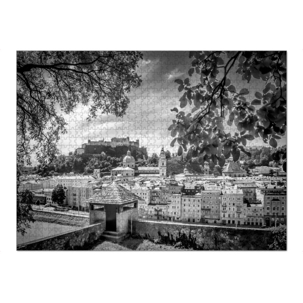 Puzzle Ravensburger "SALZBURG Blick auf die Altstadt mit Stadtmauer" artboxONE - Städte,Schwarzweiß,Städte / Weitere