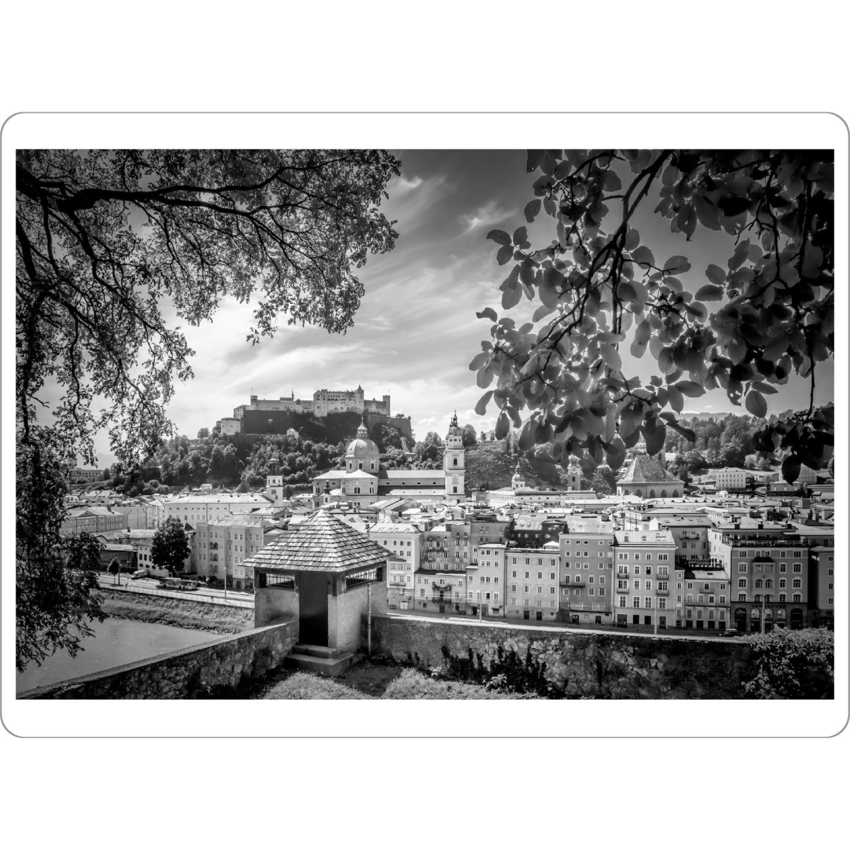 Tischset "SALZBURG Blick auf die Altstadt mit Stadtmauer" artboxONE - Städte,Schwarzweiß,Städte / Weitere
