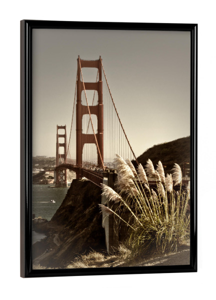 Poster mit schwarzem Rahmen "Golden Gate Bridge | Vintage Style" artboxONE - Städte,Reise / Länder,Städte / San Francisco