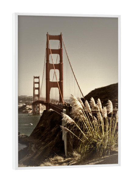Poster mit weißem Rahmen "Golden Gate Bridge | Vintage Style" artboxONE - Städte,Reise / Länder,Städte / San Francisco