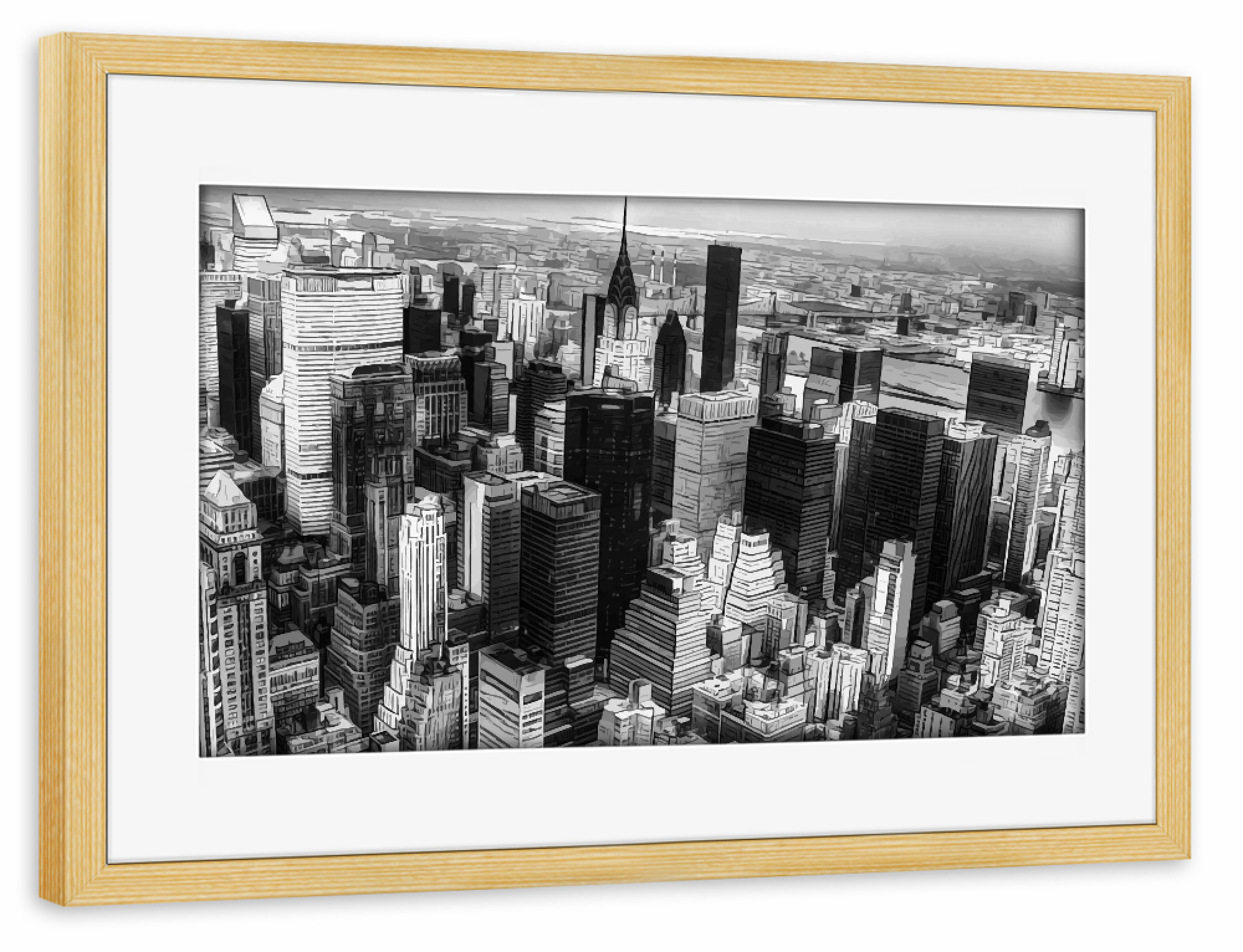 Poster mit Rahmen kiefer "New York City 6" artboxONE - Städte / New York,Schwarzweiß - New york,Ny,Nyc,New york city,Manhattan,Urban,Städtisch,Amerika