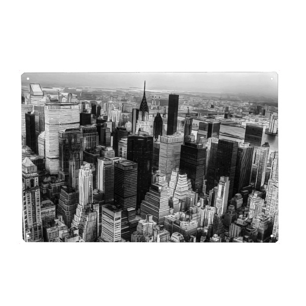 Metall Poster "New York City 6" artboxONE - Städte / New York,Schwarzweiß - New york,Ny,Nyc,New york city,Manhattan,Urban,Städtisch,Amerika