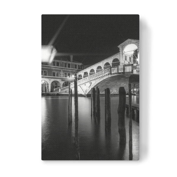 Leinwandbild "VENEDIG Rialtobrücke bei Nacht" artboxONE - Städte,Schwarzweiß,Städte / Venedig