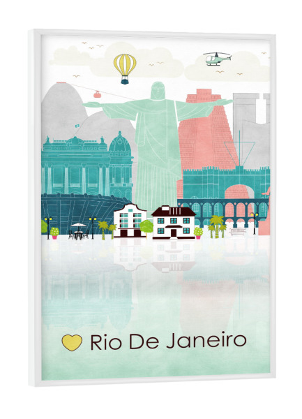 Poster mit weißem Rahmen "Rio de Janeiro Skyline" artboxONE - Reise / Länder,Städte / Rio de Janeiro