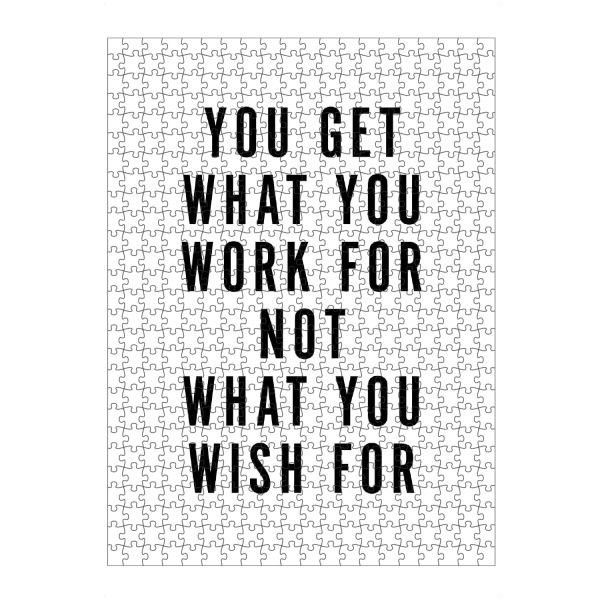 Puzzle Ravensburger "You Get What You Work For Not What You Wish For" artboxONE - Typografie,Schwarzweiß,Sport