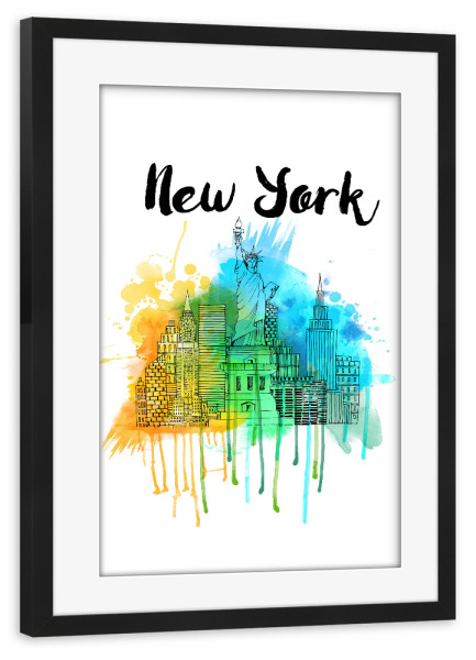 Poster mit Rahmen schwarz "New York 3" artboxONE - Reise,Architektur,Reise / Länder