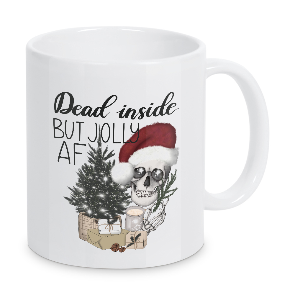 Tasse "Innen tot, aber Jolly Af" artboxONE - Weihnachten,Buchstaben,Festivals,Lustig