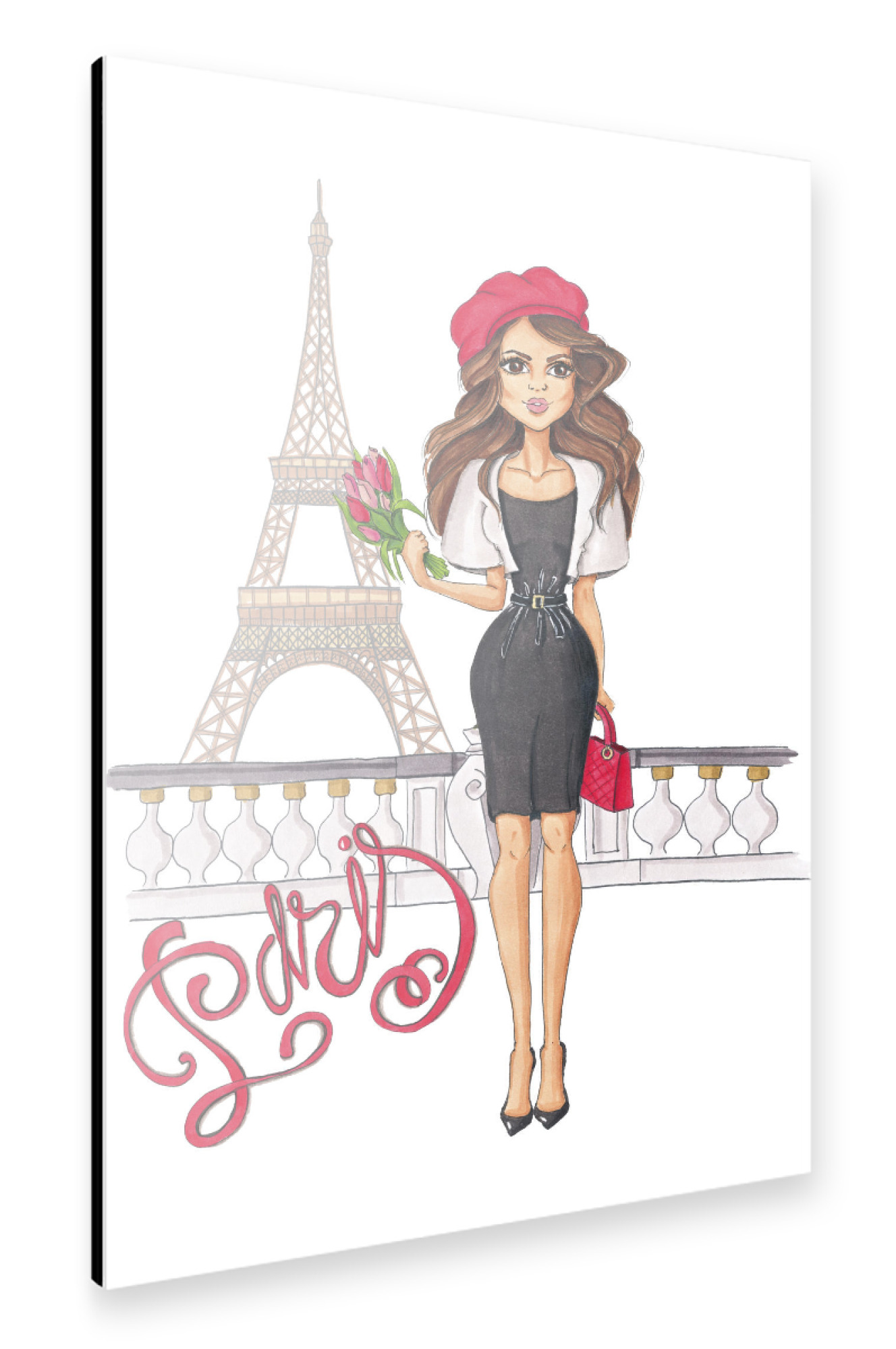 Alu-Dibond "Paris Girl" 30x20 cm artboxONE