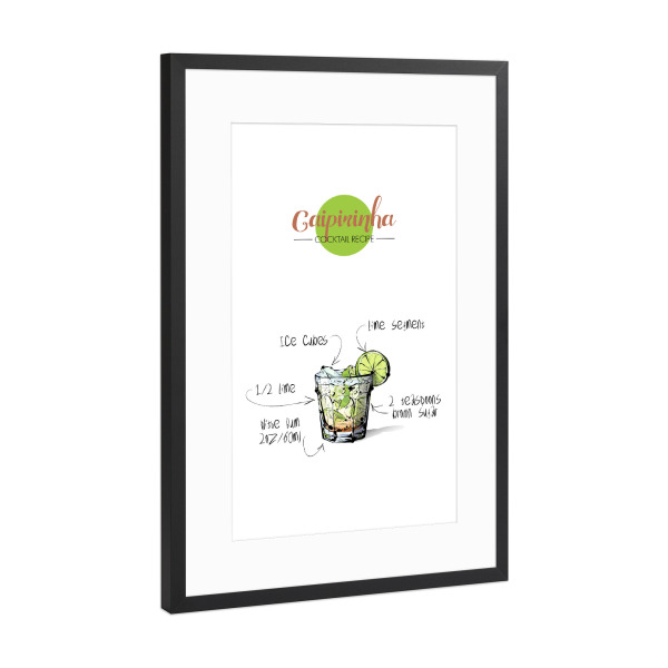 Poster mit Rahmen Schwarz (Metallic) "Cocktail Caipirinha" artboxONE - Essen & Trinken,Essen & Trinken / Alkohol,Festivals