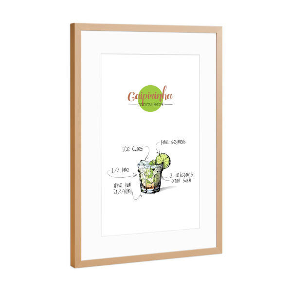 Poster mit Rahmen Kupfer "Cocktail Caipirinha" artboxONE - Essen & Trinken,Essen & Trinken / Alkohol,Festivals