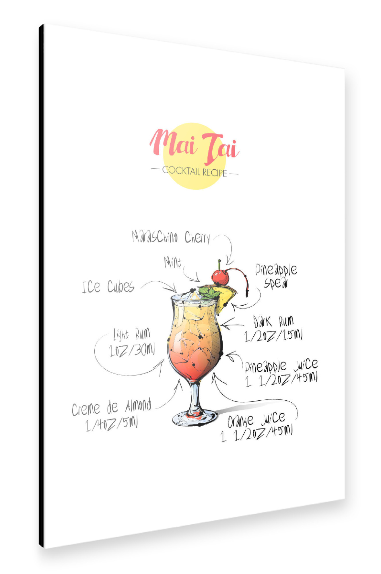 Alu-Dibond "Cocktail Mai Tai" 75x50 cm artboxONE