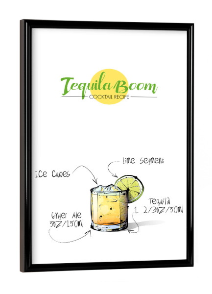 Poster mit schwarzem Rahmen "Cocktail Tequila Boom" artboxONE - Essen & Trinken,Essen & Trinken / Alkohol,Festivals