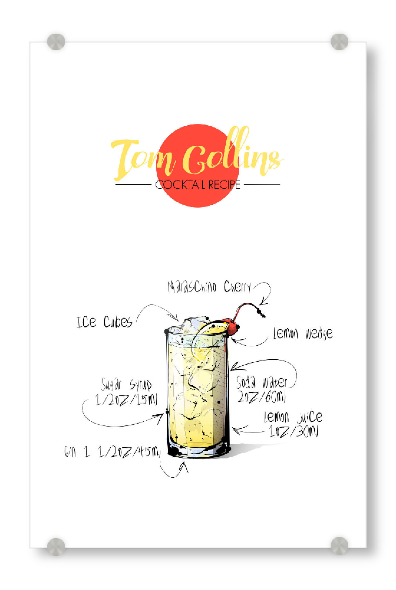 Acrylglasbild "Cocktail Tom Collins" artboxONE - Essen & Trinken,Essen & Trinken / Alkohol,Festivals