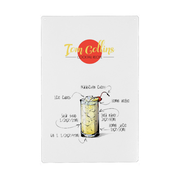Metall Poster "Cocktail Tom Collins" artboxONE - Essen & Trinken,Essen & Trinken / Alkohol,Festivals