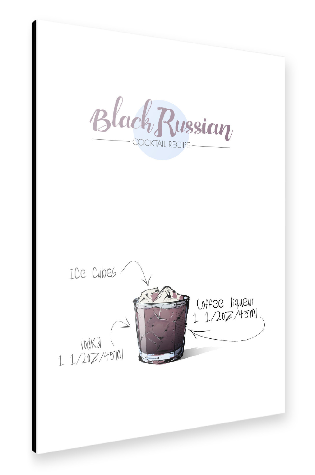 Alu-Dibond "Cocktail Black Russian" 75x50 cm artboxONE