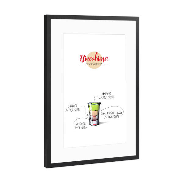 Poster mit Rahmen Schwarz (Metallic) "Cocktail Hiroshima" artboxONE - Essen & Trinken,Essen & Trinken / Alkohol,Festivals