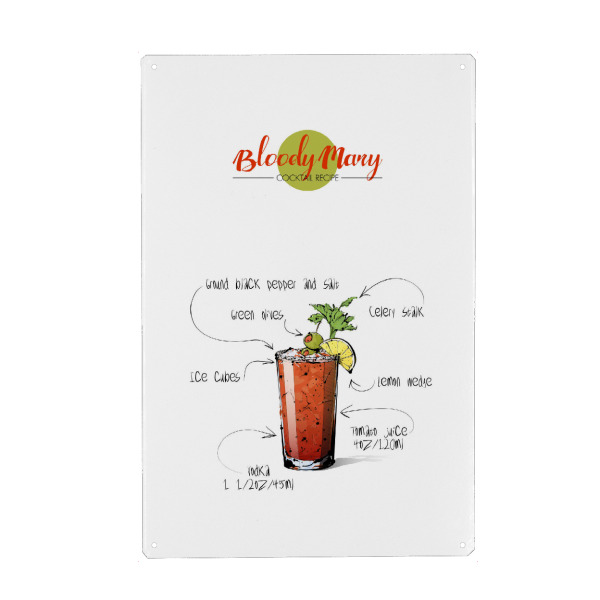 Holzbild "Cocktail Bloody Mary" artboxONE - Essen & Trinken,Essen & Trinken / Alkohol,Festivals