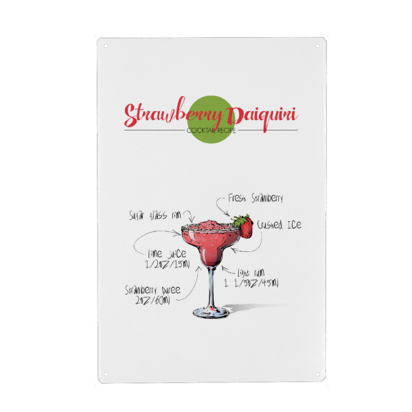 Metall Poster "Cocktail Strawberry Daiquiri" artboxONE - Essen & Trinken,Essen & Trinken / Alkohol,Festivals