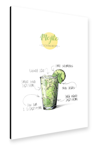 Alu-Dibond "Cocktail Mojito" 30x20 cm artboxONE