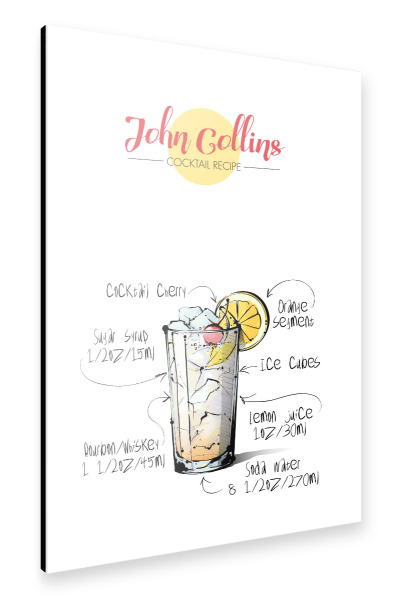 Alu-Dibond "Cocktail John Collins" 30x20 cm artboxONE