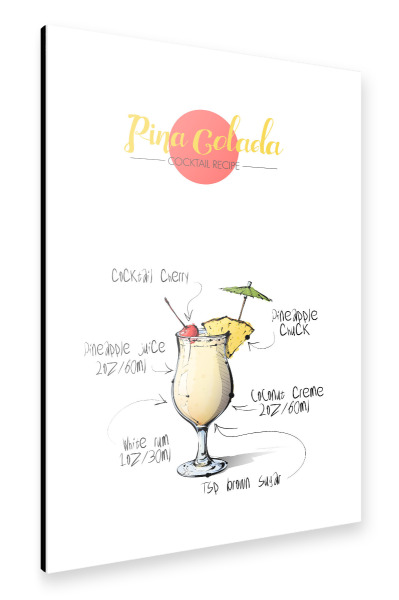 Alu-Dibond "Cocktail Pina Colada" 30x20 cm artboxONE