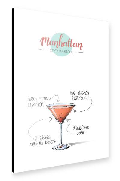 Alu-Dibond "Cocktail Manhattan" 30x20 cm artboxONE