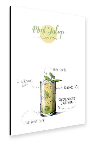 Alu-Dibond "Cocktail Mint Julep" 30x20 cm artboxONE