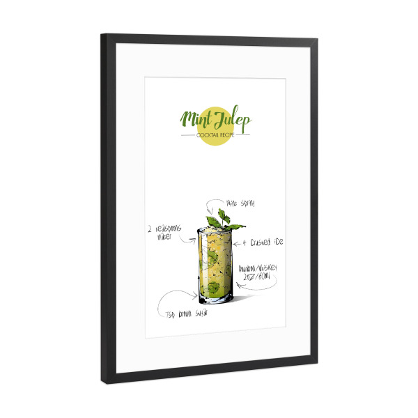Poster mit Rahmen Schwarz (Metallic) "Cocktail Mint Julep" artboxONE - Essen & Trinken,Essen & Trinken / Alkohol,Festivals