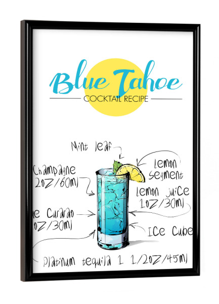 Poster mit schwarzem Rahmen "Cocktail Blue Tahoe" artboxONE - Essen & Trinken,Essen & Trinken / Alkohol,Festivals