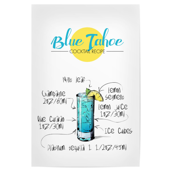 Poster "Cocktail Blue Tahoe" artboxONE - Essen & Trinken,Essen & Trinken / Alkohol,Festivals