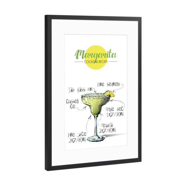 Poster mit Rahmen Schwarz (Metallic) "Cocktail Margarita" artboxONE - Essen & Trinken,Essen & Trinken / Alkohol,Festivals