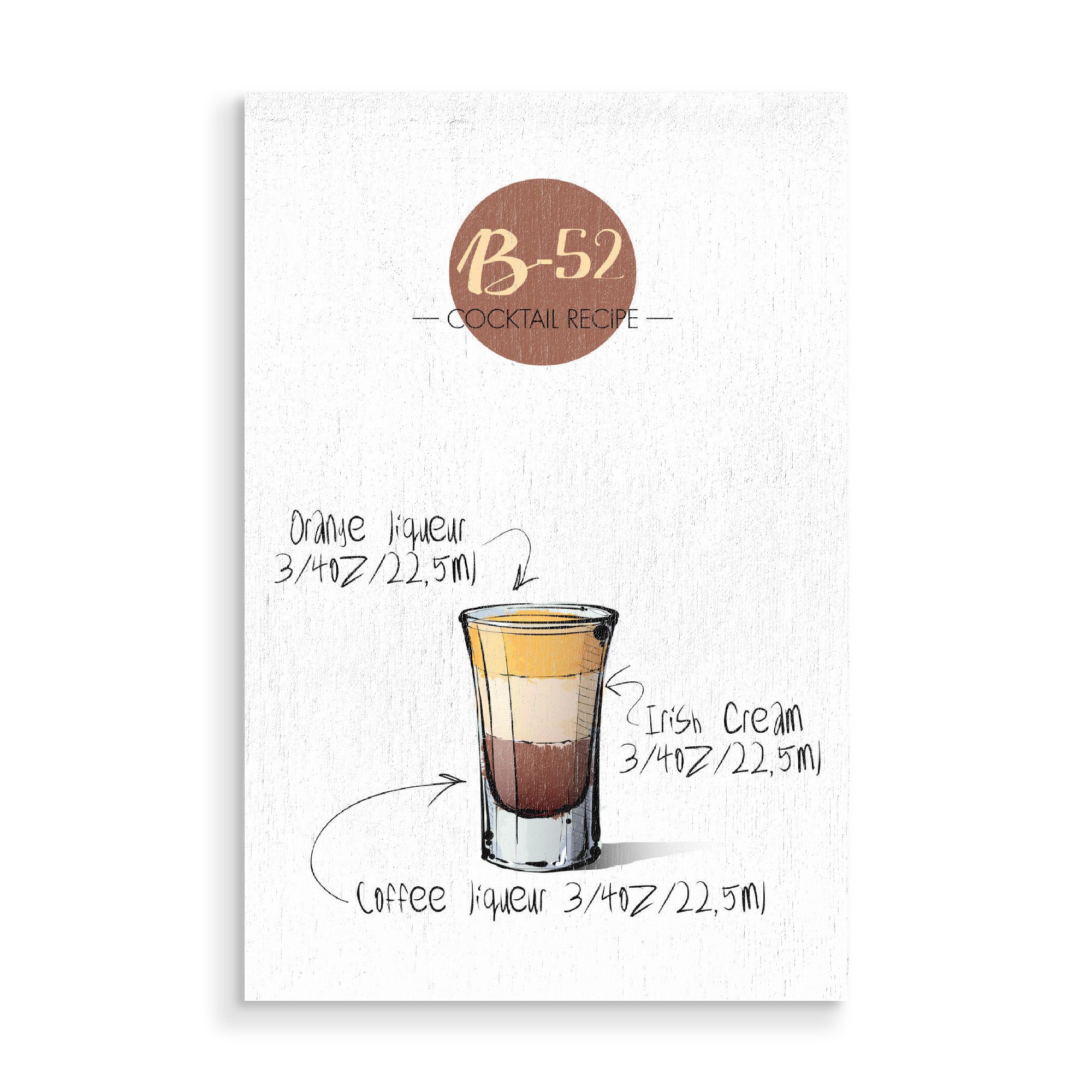 Holzbild "Cocktail B-52" artboxONE - Essen & Trinken,Essen & Trinken / Alkohol,Festivals